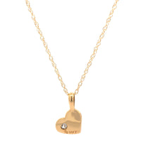 14K Yellow Gold Heart Shaped Diamond Pendant Necklace