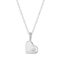 14K White Gold Diamond Heart Pendant Necklace