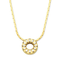 CADAR 18K Yellow Gold Circle Pendant Diamond Necklace