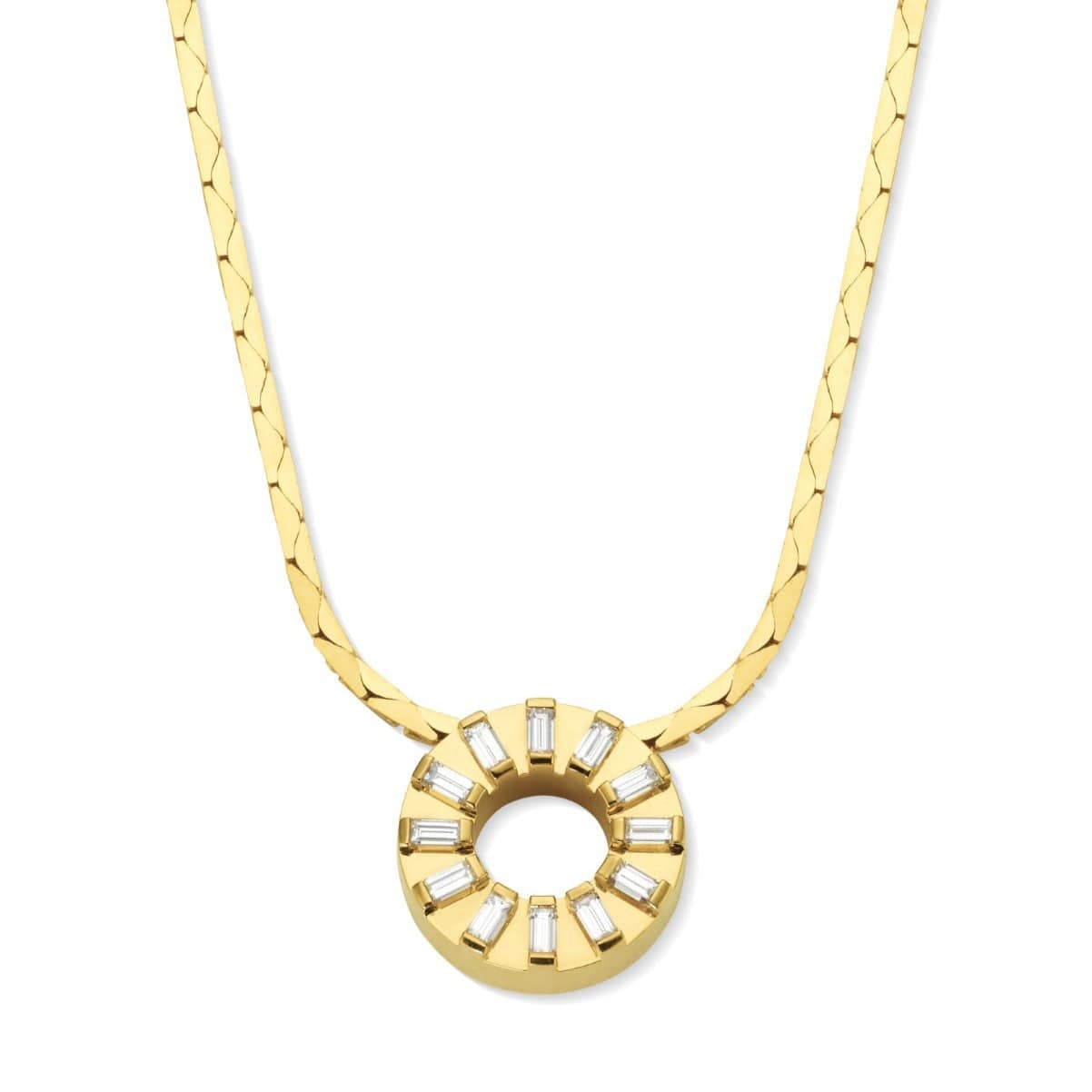Cadar 18K Yellow Gold Circle Pendant Diamond Necklace