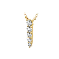 18K Yellow Gold Small 5 Stone Identity Diamond Pendant Necklace