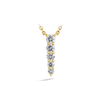 18K Yellow Gold Small 5 Stone Identity Diamond Pendant Necklace
