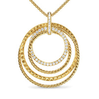 Crossover Trio Pendant Necklace 18K Yellow Gold with Diamonds, 39.5mm