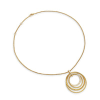 Crossover Trio Pendant Necklace 18K Yellow Gold with Diamonds, 39.5mm