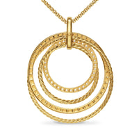 Crossover Trio Pendant Necklace 18K Yellow Gold with Diamonds, 39.5mm