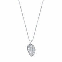 Anita Ko 18K White Gold Diamond Palm Leaf Necklace