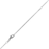 14K White Gold Circular Diamond Pendant Necklace