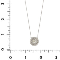 18K White Gold Diamond Cluster Pendant Necklace