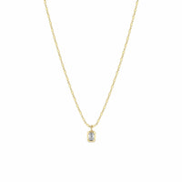 Zoe Chicco 14K Yellow Gold Beaded Emerald Cut Diamond Pendant Necklace