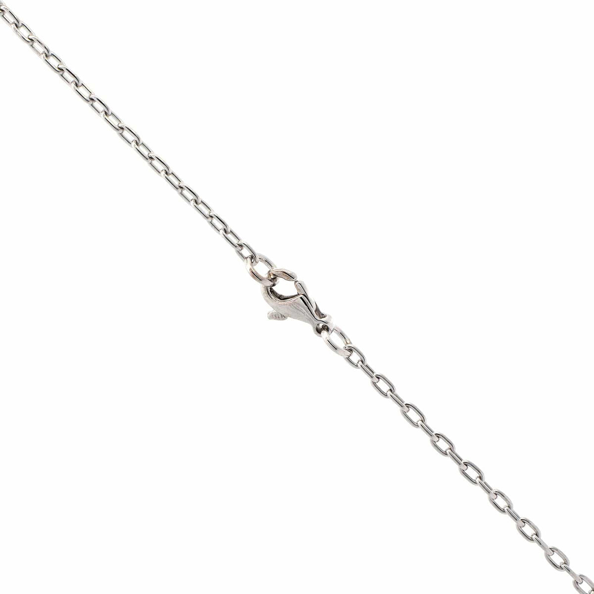 18K White Gold Bezel Round Diamond Pendant Necklace