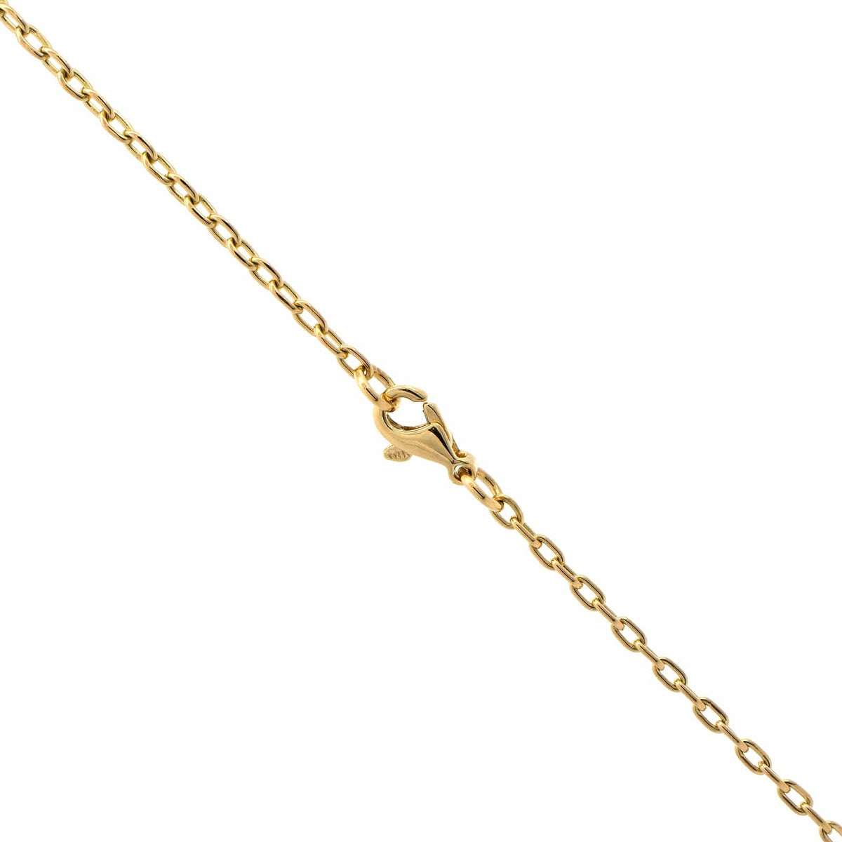18K Yellow Gold Bezel Round Diamond Pendant Necklace