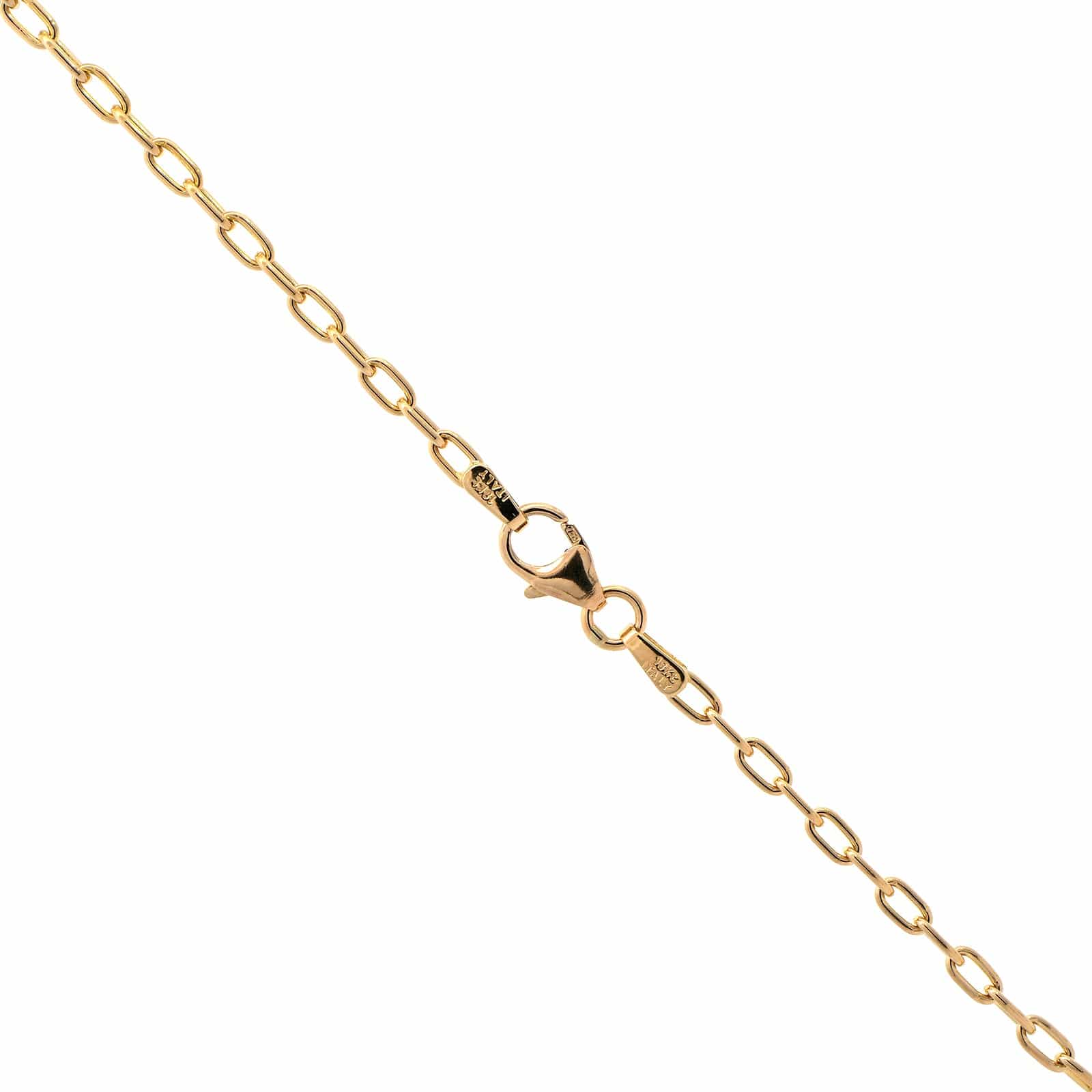 18K Yellow Gold Round Diamond Pendant Necklace