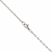18K White Gold Bezel Set Pave Diamond Pendant Necklace