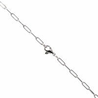 18K White Gold Round Diamond Paperclip Chain Necklace