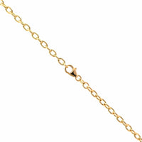 18K Yellow Gold Bezel Set Oval Diamond Pendant Necklace