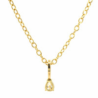 18K Yellow Gold Pear Shape Diamond Pendant Necklace