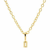 18K Yellow Gold Emerald Cut Diamond Pendant Necklace