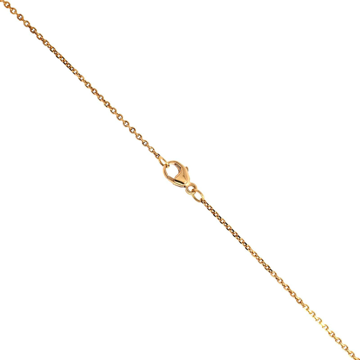 18K Yellow Gold Lotus Flower Diamond Pendant Necklace
