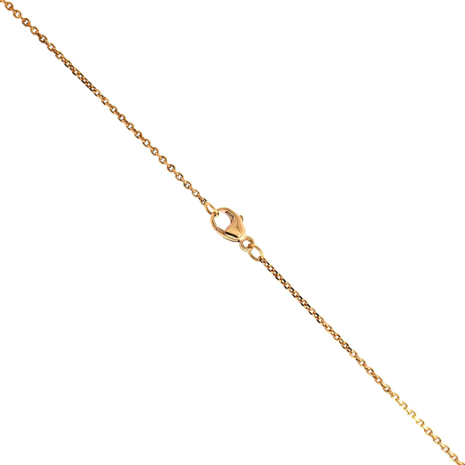 18K Yellow Gold Lotus Flower Diamond Pendant Necklace