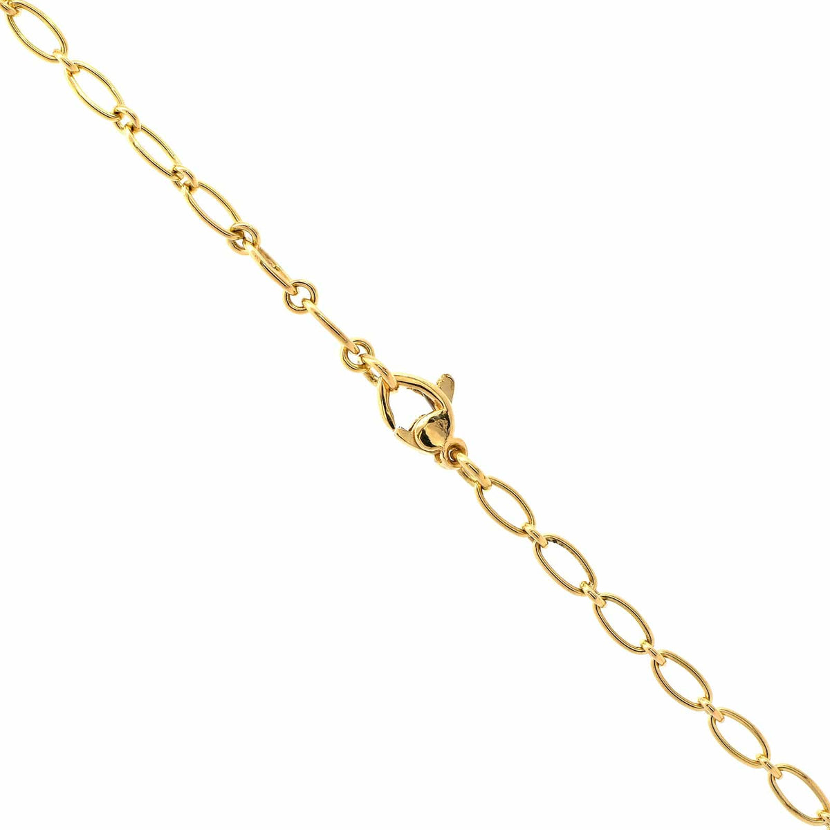 18K Yellow Gold Radiant Diamond Barrel Style Pendant Necklace
