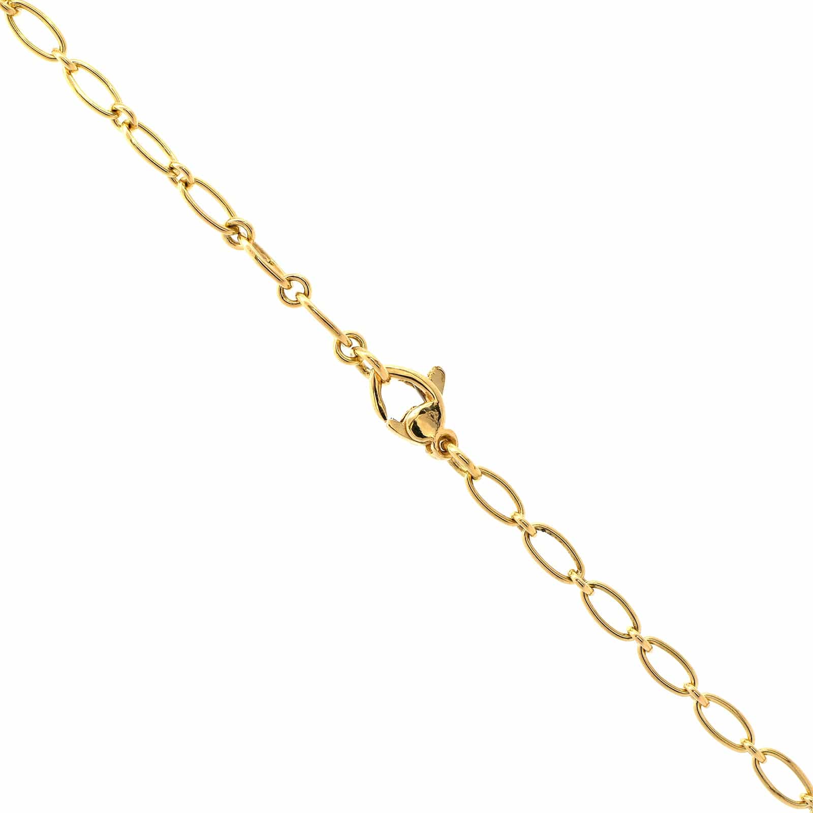 18K Yellow Gold Radiant Diamond Barrel Style Pendant Necklace