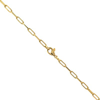 18K Yellow Gold Square Shaped Diamond Pendant Necklace