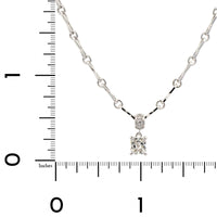 18K White Gold Radiant Cut Diamond Pendant Necklace