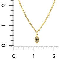 18K Yellow Gold Marquise Cut Diamond Pendant Necklace
