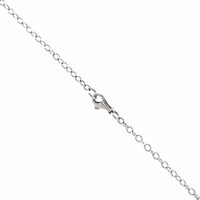 18K White Gold Oval Diamond Pendant Necklace