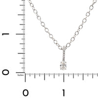 18K White Gold Oval Diamond Pendant Necklace