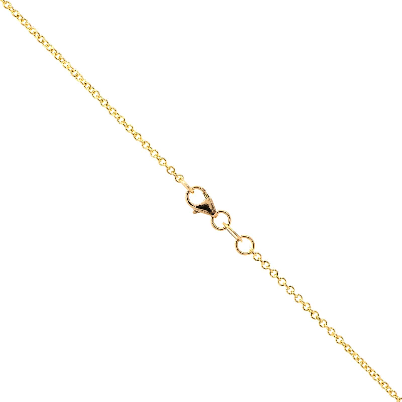 18K Yellow Gold Princess Cut Diamond Pendant Necklace