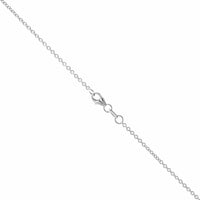 18K White Gold Oval Diamond Pendant Necklace