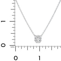 18K White Gold Oval Diamond Pendant Necklace