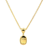 18K Yellow Gold Diamond Bail and Oval Pendant Necklace