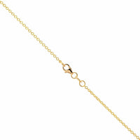 18K Yellow Gold Diamond Bail and Oval Pendant Necklace