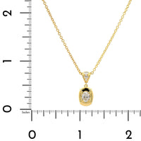 18K Yellow Gold Diamond Bail and Oval Pendant Necklace