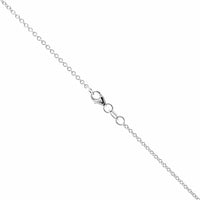 18K White Gold Oval Diamond Pendant Necklace