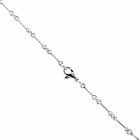 18K White Gold Bezel Set Oval Diamond Pendant Necklace