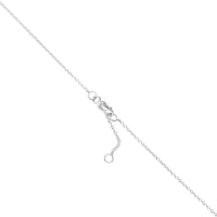 14K White Gold Diamond Circle Pendant Necklace