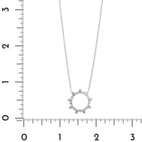 14K White Gold Diamond Circle Pendant Necklace