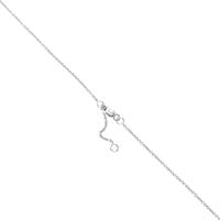 14K White Gold Single Prong Diamond Circle Pendant Necklace