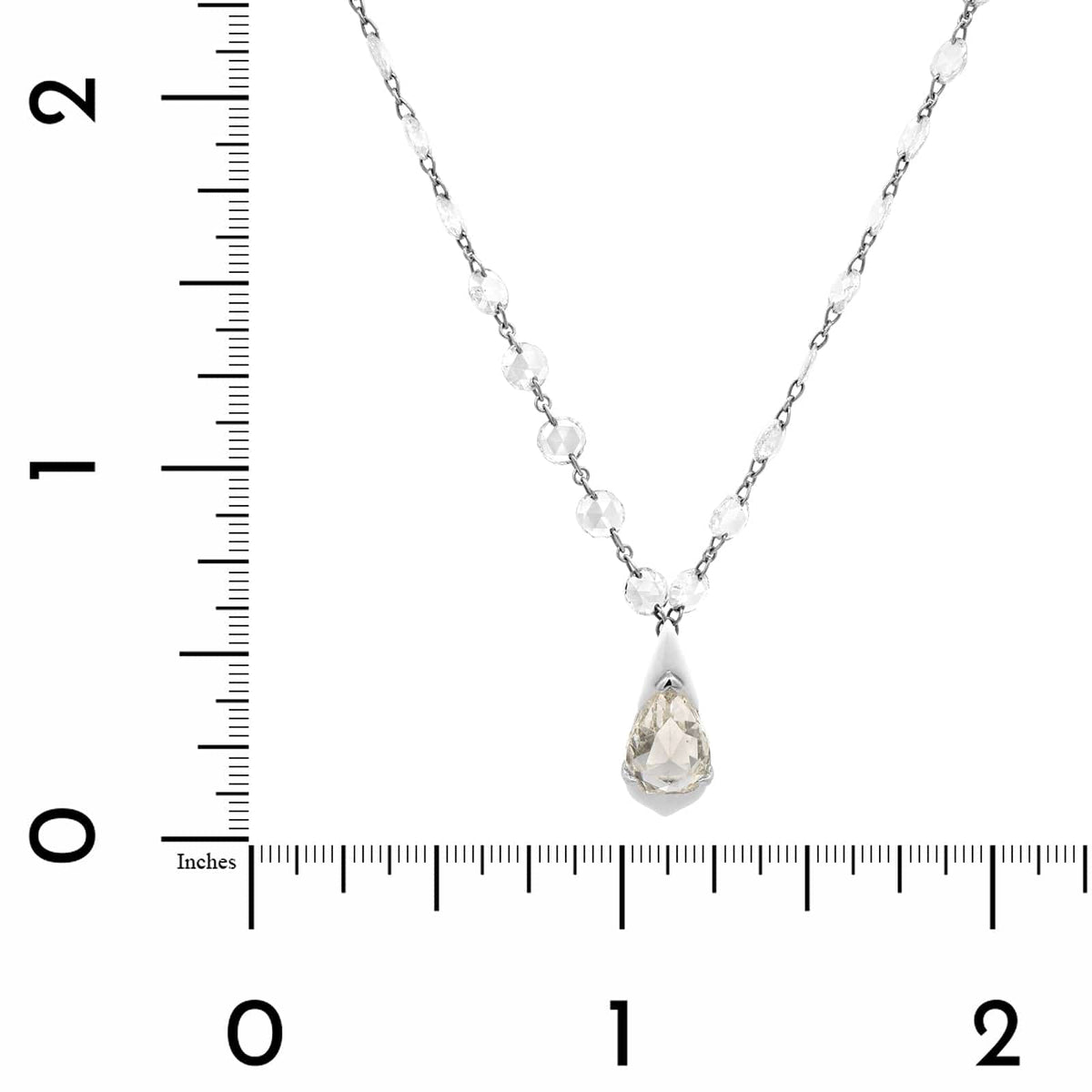 Etho Maria 18K White Gold Rose Cut Diamond Pendant Necklace