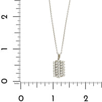 18K White Gold 5 Row Adjustable Diamond Pendant Necklace