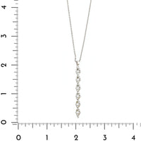 18K White Gold 5 Row Adjustable Diamond Pendant Necklace