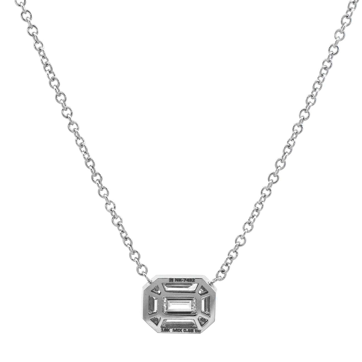 18K White Gold Kaleidoscope Diamond Pendant Necklace