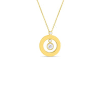 Roberto Coin 18K Yellow Gold Diamond Mini Circle Pendant Necklace
