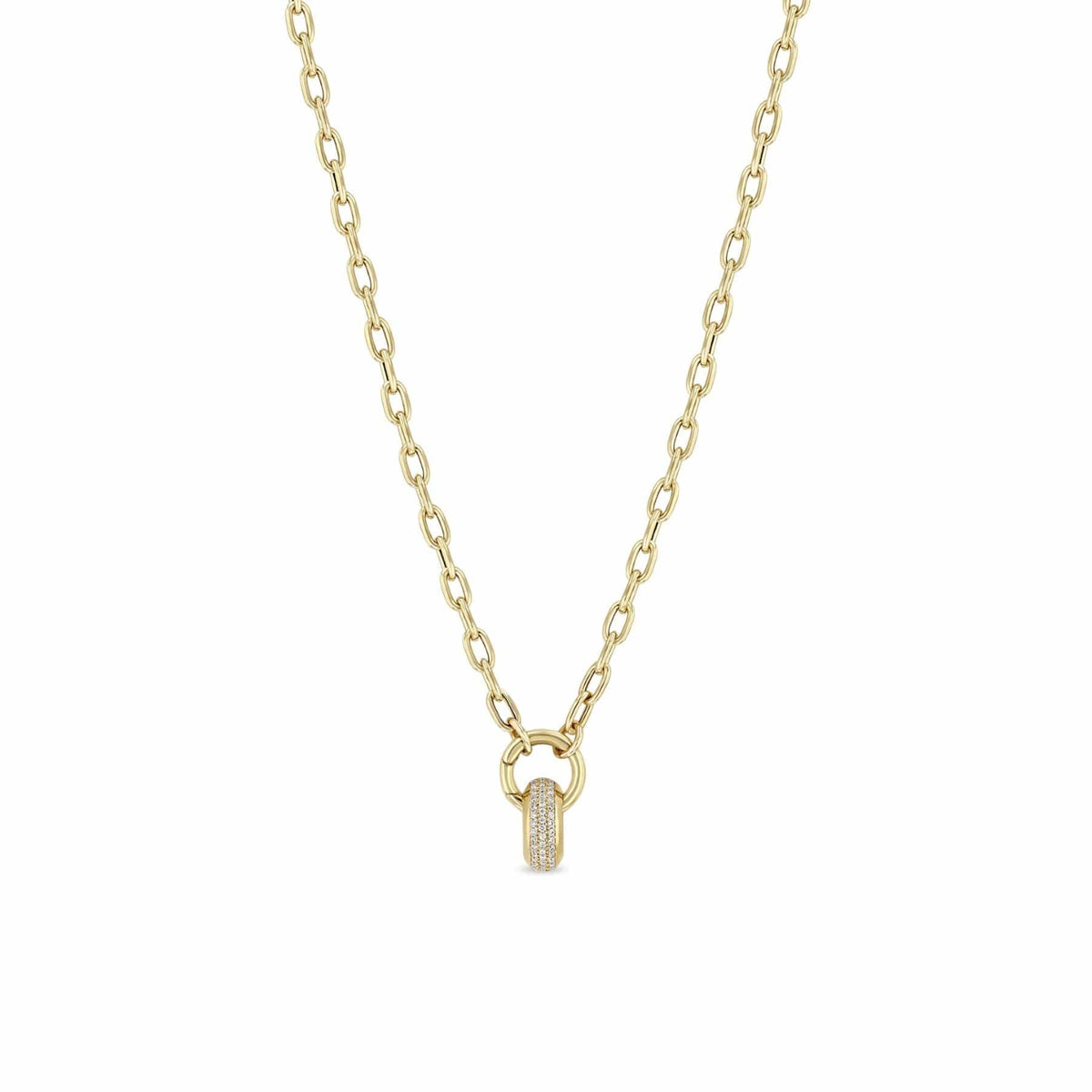 Zoe Chicco 14K Yellow Gold Wide Pave Diamond Pendant Necklace