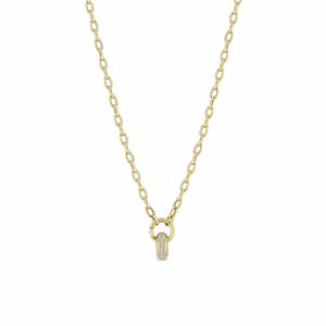Zoe Chicco 14K Yellow Gold Wide Pave Diamond Pendant Necklace