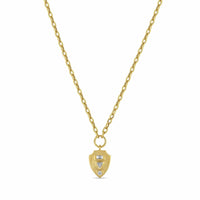 Zoe Chicco 14K Yellow Gold Multi Shaped Diamond Mosaic Small Shield Pendant Necklace