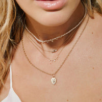 Zoe Chicco 14K Yellow Gold Multi Shaped Diamond Mosaic Small Shield Pendant Necklace
